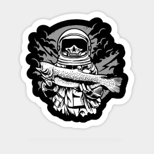 Astronaut Fisherman Sticker